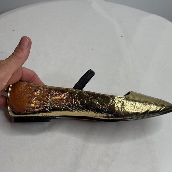 Madewell $98 The Greta Ballet Flat Metallic Gold Size 7 NR847 - Picture 8 of 12